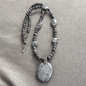 Elegant Gray Stone Necklace